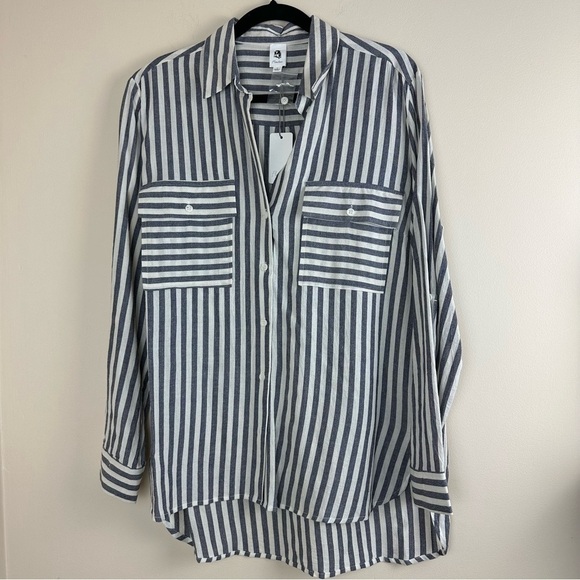 NWT Railroad stripes button down shirt Large - Picture 1 of 5